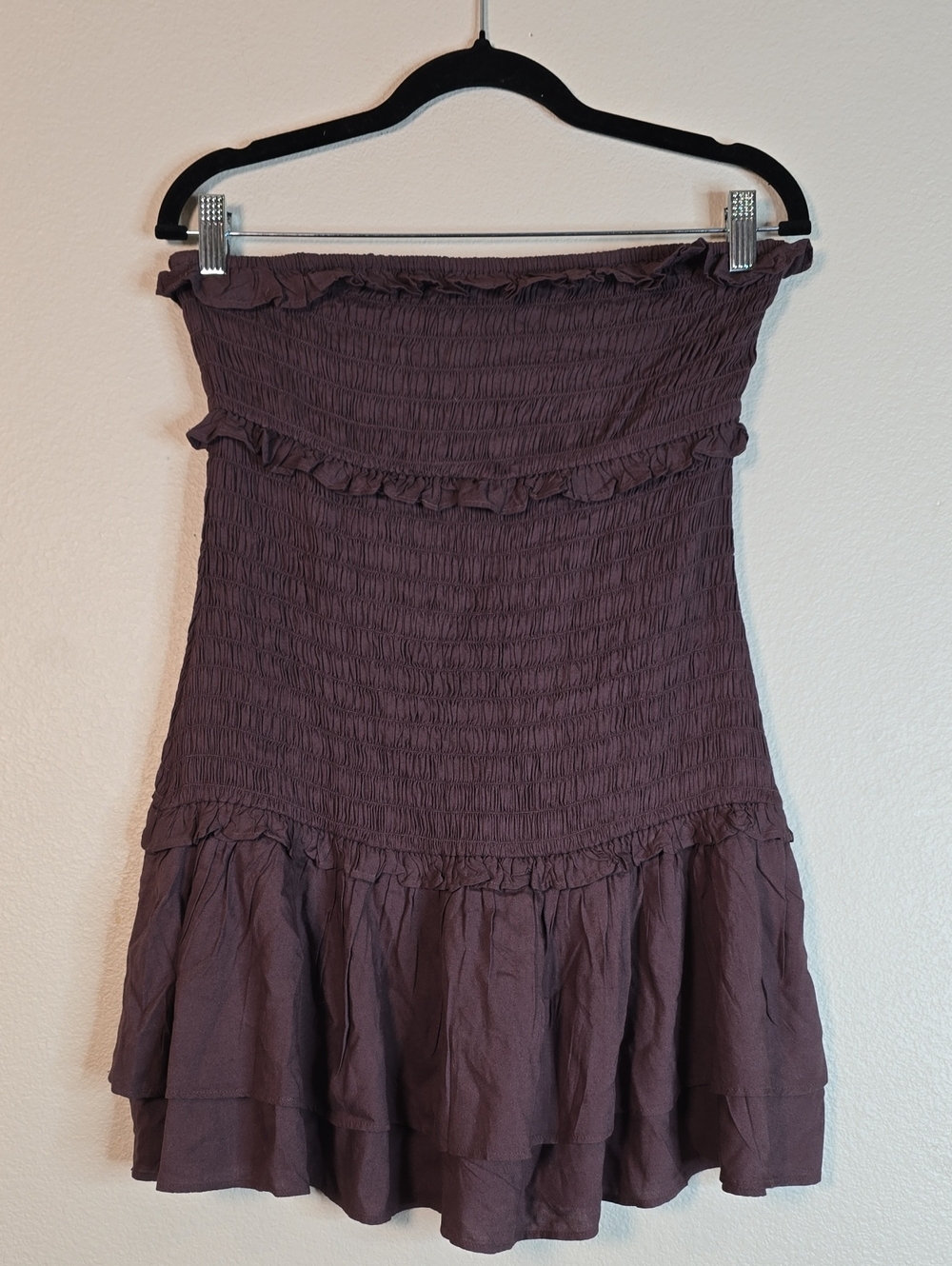 American Eagle Strapless Smocked Ruffle Mini Dress - Size Xs